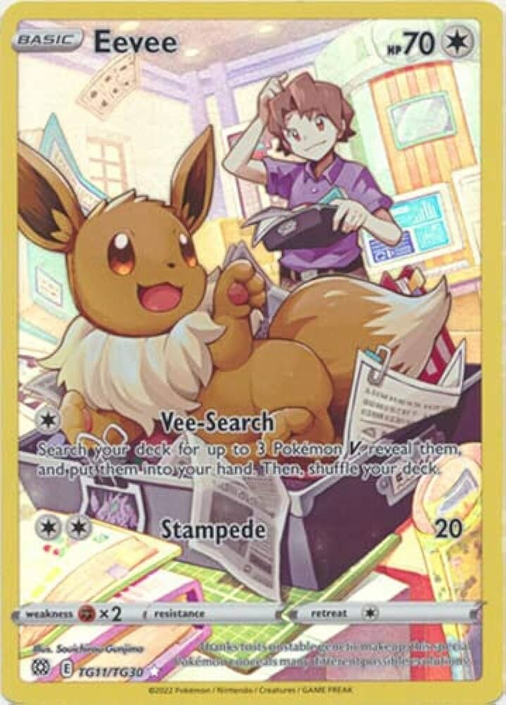 Eevee Full Art Holo Ultra Rare TG11/TG30 Brilliant Stars Eng
